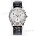 ZF Jaeger-LeCoultre Master Ultra Thin Power Reserve Watch Silver Dial
